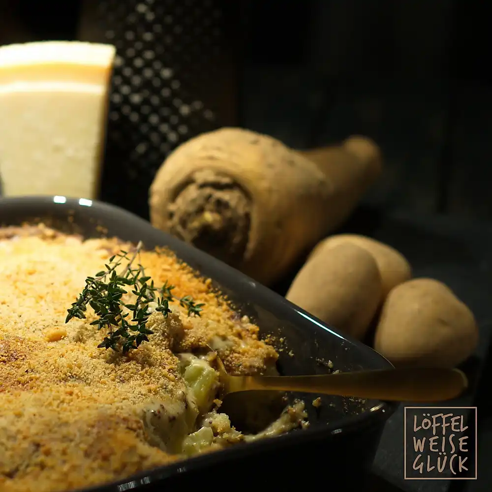 Senfgratin mit Pastinake & Kartoffeln